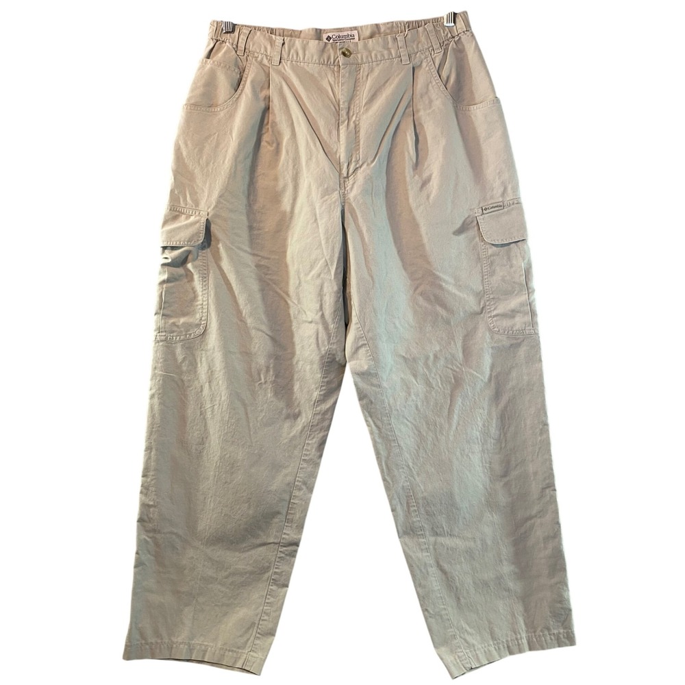 Columbia Cargo Pants Men's Size 38x32 Khaki Swisher Sweets Pleated EUC